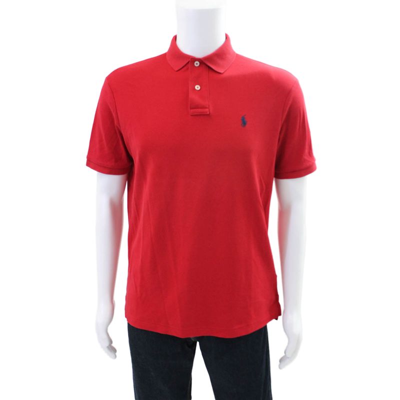 Polo Ralph Lauren Mens Short Sleeves Rugby Shirt Red Cotton Size Small